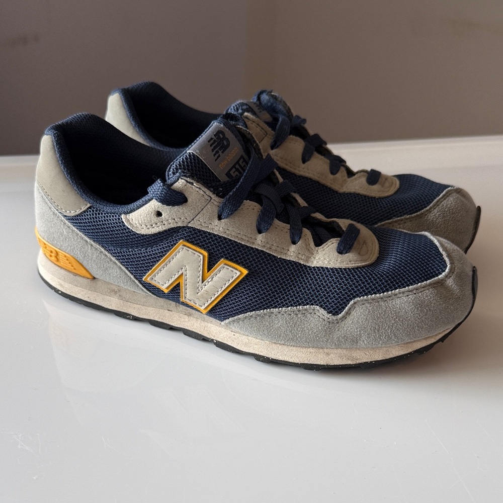 New Balance 515 Blue and Beige Sneakers with Yellow Detail